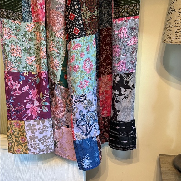 #C193-Box 14 FINAL Drop 100% Cotton Patchwork Wide Leg Pants (OSFM) - Picture 4 of 13